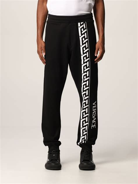 versace black trousse|versace men's trousers.